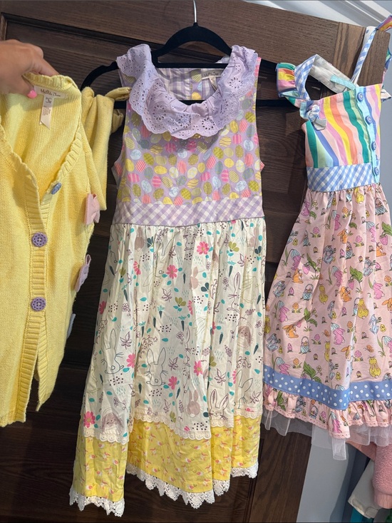 Matilda Jane Other - Girls Lavender & Yellow Bunny Print Cotton Dress